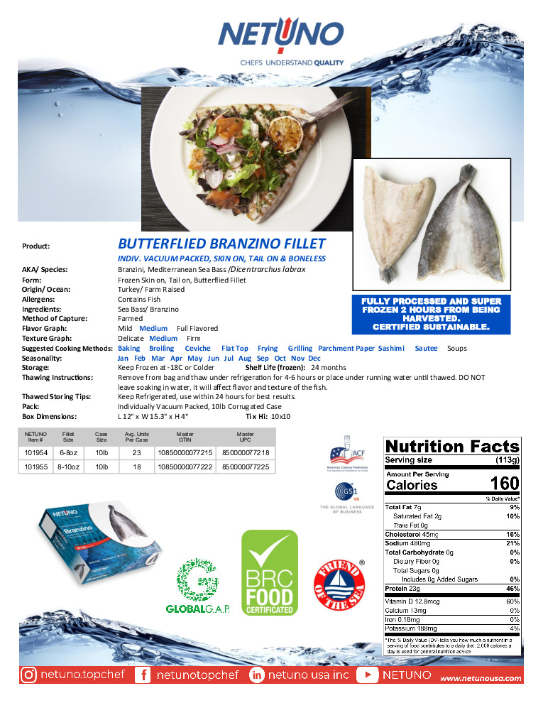 thumbnail of NETUNO Branzino Butterfly Fillet