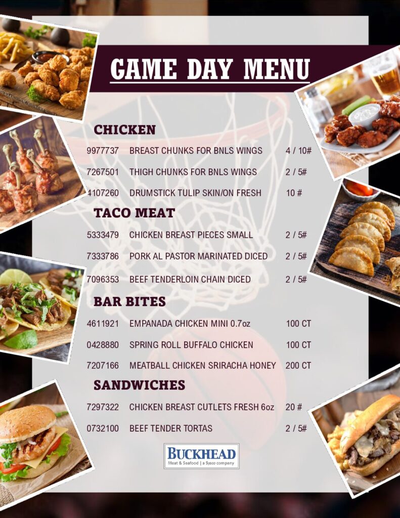 thumbnail of Basketball Game Day Menu